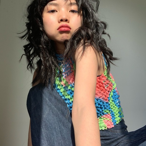 Color print Pineapple three-dimensional folds designer brand top - Picture 13 of 13